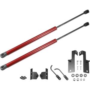 X AUTOHAUX 2 Pcs Front Hood Lift Supports Struts Shocks Gas Spring for Jeep Wrangler (JK) 2007-2018 Red Carbon Fiber Pattern