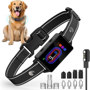 Dog Bark Collar, 2025 Bark Collar for Large Medium Small Dogs 5-130 lbs - Smart Rechargeable Anti-Barking Training Collar with 10 Adjustable Sensitivity-Bark Collars with Beep Vibratio