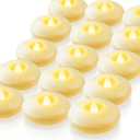 Homemory 50 Pack 3” Flameless Led Floating Candles, 200 Hour Battery Operated Flickering Waterproof Tealights for Cylinder Vases, Centerpieces at Wedding, Party, Pool, Holiday (Ivory Base)
