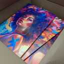 3Pcs African American Women Canvas Wall Art Colorful Graffiti Afro Girl Painting Modern Abstract Aesthetic Pictures Wall Decor Posters Print Artwork for Living Room Bedroom Home Decoration, 16x24in