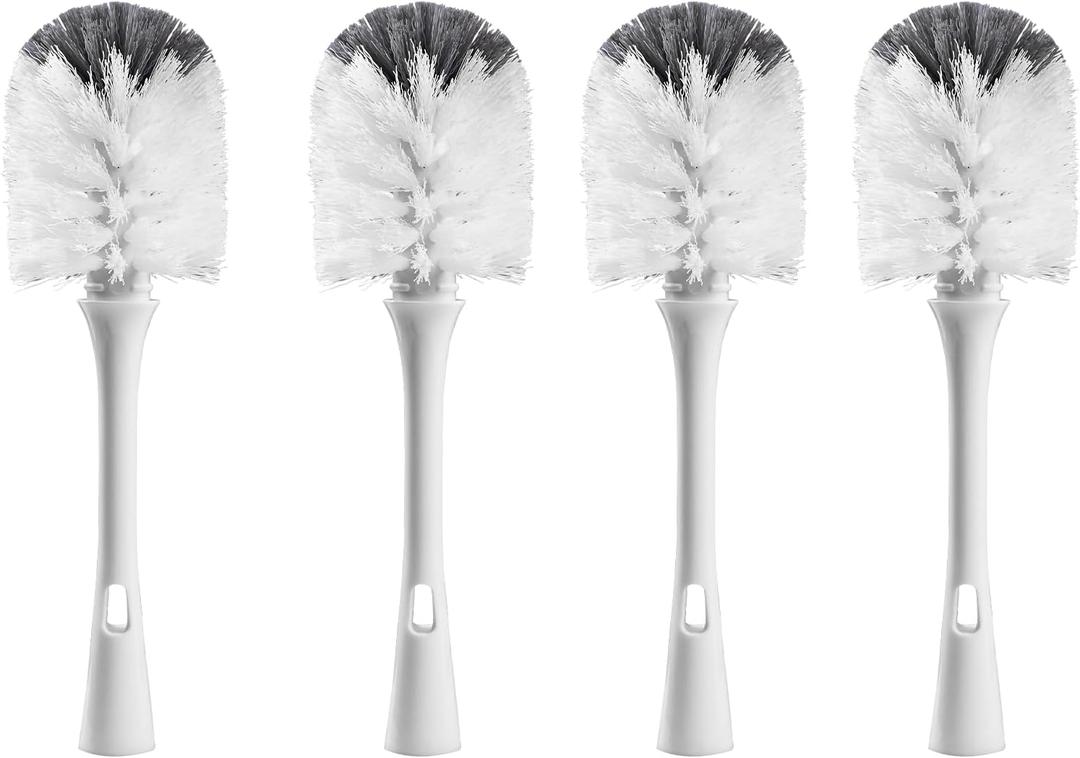 Bottle Brush Replacement Head for OXO Bottle Brush Only, 4 Pack Bottle Brush Refills, Dual Bristle Design for Baby Bottles, Water Bottles, Glasswares