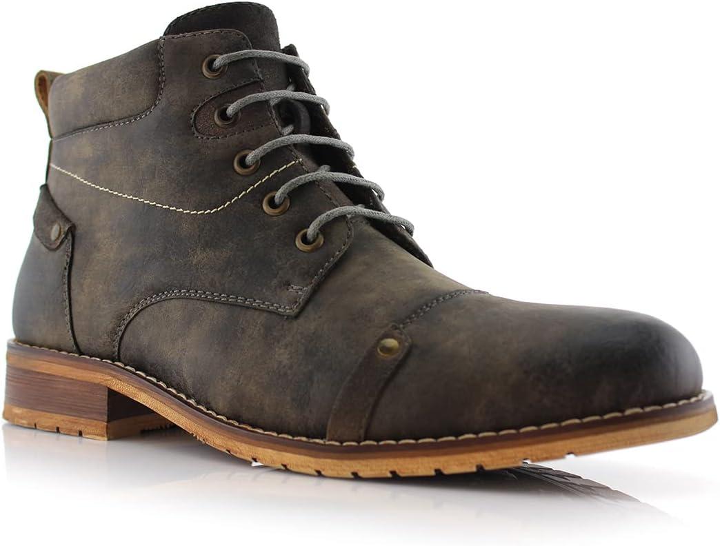 Ferro Aldo Men's Ankle Boots | Lace-Up Cap Toe Chukka Style Dress Boot | Casual Fashion for Work (10)