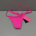 Zmart Women Thong Bikini Bottoms G String Sexy Low Waist Swimsuit Bottom Brazilian Cheeky Bathing Suit Bottoms (Pink, S)