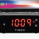 Timex Bedside Wireless Charging Dual Alarm Clock, with Large LED Display, Dimmer, Snooze bar and Battery Backup (TW300)- Perfect for Bedside Tables