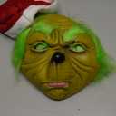 Adults Mask Christmas Santa Elf Costumes Face Masks with Hat Xmas Cosplay Props for Men Women (One Size, Green)