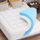 Dual Layer Memory Foam Mattress Topper - AprLeaf 3 Inch Pillow Top Mattress Topper, 2 Inch Cooling Gel Memory Foam and 1 Inch Pillow-Top Cover for Medium Support Relief Back Pain (Twin, White)