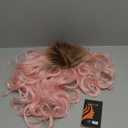 Pink Wigs for Women Dark Roots Hairs Long Curly Wavy Light Pink Loose Natural Wig Synthetic Cosplay Wigs
