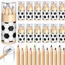 12 Set Soccer Mini Drawing Colored Pencils Gift Bulk with Sharpener 3.5" Small 12 Colors Travel Colored Portable Pencil for Adults Art Painting