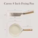 CAROTE 8" Ceramic Frying Pan Skillet, Non Stick Frying Pan Chef's Pan, Healthy & PFOA/PFAS Free, Induction-Compatible, Taupe