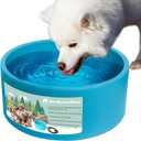 Heated Water Bowl for Dog & Cat, Outdoor Heated Dog Bowl Provides Drinkable Water & Food in Winter, Heated Pet Bowl for Outside, Smart Thermal-Dish for Rabbit, Chicken, Duck, Squirrel (98 OZ)