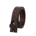 HQZBPT Men's Full Grain Leather Belt Vintage Distressed Style with Snap-On Strap 1 1/2" One Piece Leather no buckle (Coffeecolor, XL-47 for 41" waist) (XL)