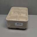 Peohud 50 Pack 6 Compartment Disposable Paper Plates, Bagasse School Lunch Tray, Heavy-Duty Sugarcane Plates, Microwavable Safe