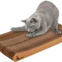 nyans Cat Scratcher Cardboard Made in Japan, Premium Double-Sided Corrugated Scratching Board, Low-Mess Minimal Design, Furniture Protector for Indoor Cats, 18.1 in (Medium)