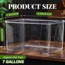 7 Gallon Plastic Fish Tank Large Bowl Shatterproof with Crystal Clear Clarity for Terrarium, Flower Vase Centerpiece Gift for Fish Lovers (Square)