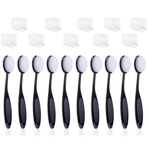 UNIMEIX 10 Pcs Craft Ink Blending Brushes with Covers Card Making Supplies Blender Brush for Card MakingSize 4, 0.82" Brush Head (Black)