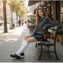 Leg Warmers for Women, Knit Boot Socks with Ruffle, Soft Acrylic Accessories for Cosplay, Dance, Winter Fashion