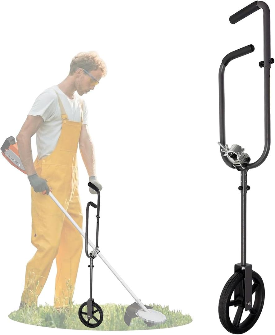 Weed Eater Handle, 2IN1 Arm Back Saver String Trimmer Weeding Handle Extension with Wheels, Universal Weedeater Grip Tool for Lawn Care, Edge Weeder Trimming Attachments