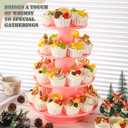 4-Tier Cupcake Stand for 36 CupcakesLarge Plastic Cupcake Tower Stand Cupcakes Holder Tree4 Tiered Dessert Table Stands for PartyReusable Cookie Risers for ChristmasWeddingBirthday Party Events (Pink)