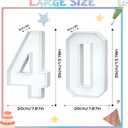 Paready 13.78'' Fillable Cardboard Number 40, Charcuterie Foam Board Number 40, Food Fillable Number Shaped Sweets Flower Candy Cupcake Container Box for 40th Anniversary Birthday Party Decoration