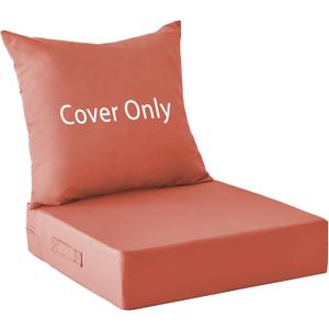 IPYNBAP 24x24x5.75 Inch Patio Cushion Covers for Deep Seat and Back, Water-Resistant & Fade-Resistant Outdoor Chair Cushion Cover Set, Replacement Cushions Covers with Handle and Ties, Spice