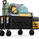 Lightweight folding wagon, Large capacity collapsible grocery Model TC004, Black 100L