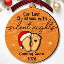 2 x Expecting Baby Ornament 2026 - Pregnancy Announcement Gifts for Family, Husband, Grandparents, Family, Aunt - Gifts for Expecting Parents - 2 Layers Wood Acrylic Baby Ornament