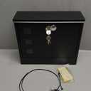 LANDVOI Locking Mailbox Wall Mounted, Metal Postbox with Three Sets of Mail Box Number Stickers, 4 Keys, 14.4" x 4.5" x 11.2", Large Capacity, Black, AMB11B