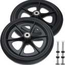 2 Pcs Walker Wheels Replacement, 8 Inch Solid Wheelchair Front Wheels, Anti-Slip Rollator Replacement Wheels for Wheelchairs, Rollators, Walkers