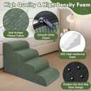 Extra Wid Dog Stairs for Large Dogs, 24" H Pet Steps for High Beds, 39.37"D x 24"W x 19.69"H Green