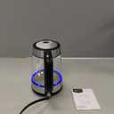 Amazon Basics Electric Kettle with Glass Carafe for Tea and Coffee, BPA-Free, Fast Boiling, Auto Shut-Off, Boil-Dry Protection, Water Level Indicator, 1.7 Liter, 1500W, Black and Silver (1.8 Quarts)