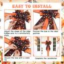 Sursurprise Halloween Decorations Bow for Door, Orange Black Halloween Door Bow Large, Wrapping for Window Fireplace Cabinet, Home Kitchen Party Supplies Baby Shower Birthday Celebration
