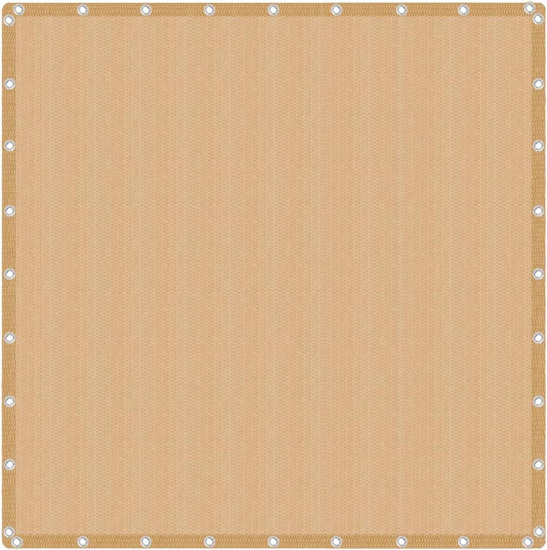VICLLAX 90% Shade Fabric Sun Shade Cloth with Reinforced Grommets, Outdoor Sun Screen Fabric for Outdoor Patio Garden Pergola Cover Canopy 20x24 FT, Wheat