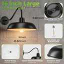 16" Extra Large Solar Barn Light for Outside, Dusk to Dawn Outdoor Lighting