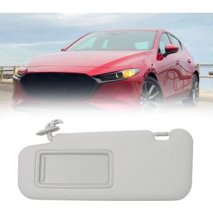 Dasbecan Gray Left Driver Side Sun Visor Replacement with Vanity Mirror Compatible with 2014 2015 2016 2017 2018 Mazda 3 Mazda 6