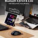TECKNET Bluetooth Mouse, [ USB + BT1 + BT2 ] Wireless Mouse for Laptop, Silent Click, Ergonomic Design, 4800 DPI Computer Mice Wireless, Dual Mode for Laptop, Computer, iPad, MacBook