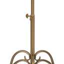 Adjustable-Height Metal Martini Cocktail Table, Vintage Bronze Small Round Drink Table with Decor Iron Legs, Antique Gold Pedestal Side Table for Small Spaces Bedroom Living Room