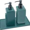 Ceramic Soap Dispenser Tray for Kitchen and Bathroom Sink, Modern and Farmhouse Rectangle Service Tray (Green,8", 1Pcs)