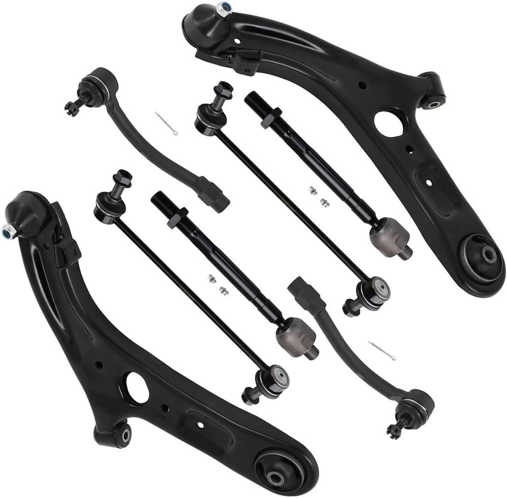 8pc Set Front Lower Control Arm Ball Joint Tie Rod End Sway Bar for Hyundai | for Elantra 2011-2016, for Elantra GT 2014-2017, for Veloster 2012-2017, Suspension Kit OE Quick Fit Replacement
