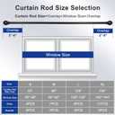 Black Curtain Rods for Windows 120 to 144 Inch, Heavy Duty Decorative Curtain Rods with Matte Black Lamp Style Finials, Adjustable 1" Diameter Long Metal Drapery Pole Set for Windows (XL)