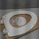 Mayfair Linden Slow Close Toilet Seat, Non Slip Heavy Duty Wood, Easy Install, Elongated, White