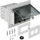Recessed Outlet Box, DBHR1C Low Profile Electrical Outlet Box with Weatherproof Cover for Flat Surface Retrofit Construction, No Lap, Horizontal, Clear