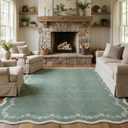 GarveeHome Scalloped Area Rugs 8x10 Large Sage Green Washable Living Room
Soft Floral Non Slip Backing Floor Mat Carpet Indoor Thin Rug for Bedroom Dining Room Playroom Nursery Home Decor