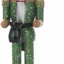 Kurt Adler 15-Inch Wooden Irish Nutcracker on Shamrock Base