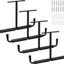 4 Pack Overhead Ceiling Hook Rack, Heavy Duty Ceiling Mount Hangers, Double T-Bar Metal Ladder Ceiling Racks, Hanging for Bike, Pipe Lumber, Fishing Rod, Sports Equipment