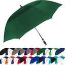 The Typhoon Tamer 62 Inch Vented Windproof Double Canopy Large Golf Umbrella for Rain & Wind, Strong Fiberglass Oversized Lightweight Professional Quality Golfer Umbrella for Men & Women, Hunter Green