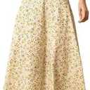 Floerns Women's Summer Floral A Line Halter Top Dress Tie Backless Ruched Midi Dresses Yellow Multi, Small