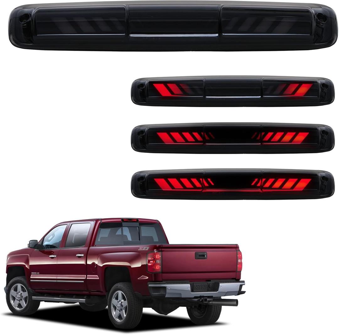 Third 3rd Brake Light for 1999-2006 Chevy Silverado/GMC Sierra 1500 2500 3500HD, 2007 Silverado/Sierra Classic Model LED Time Tunnel Sequential High Mount Stop Light Rear Center Tail Lamp