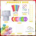 Blueweenly Fancy Princess Birthday Party Decorations Paper Chain Set Garland Strips Ceiling Party Decor Crepe Streamer Glitter Star Fringe Chandelier Balloons for Wedding Birthday(Rainbow,Small,8 Pcs)
