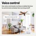 Amazon Basics Smart Ceiling Fan Control Switch, 4-Speed, Single Pole, Voice Control, Works with Alexa Only, Control from Anywhere, 2.4 GHz Wi-Fi, No Hub Required, White