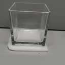 1 Pack Square Glass Vase 5" x 5" x 5", Clear Flower Vase for Centerpieces, Candle Holder for Wedding Party Events, Home Dcor
